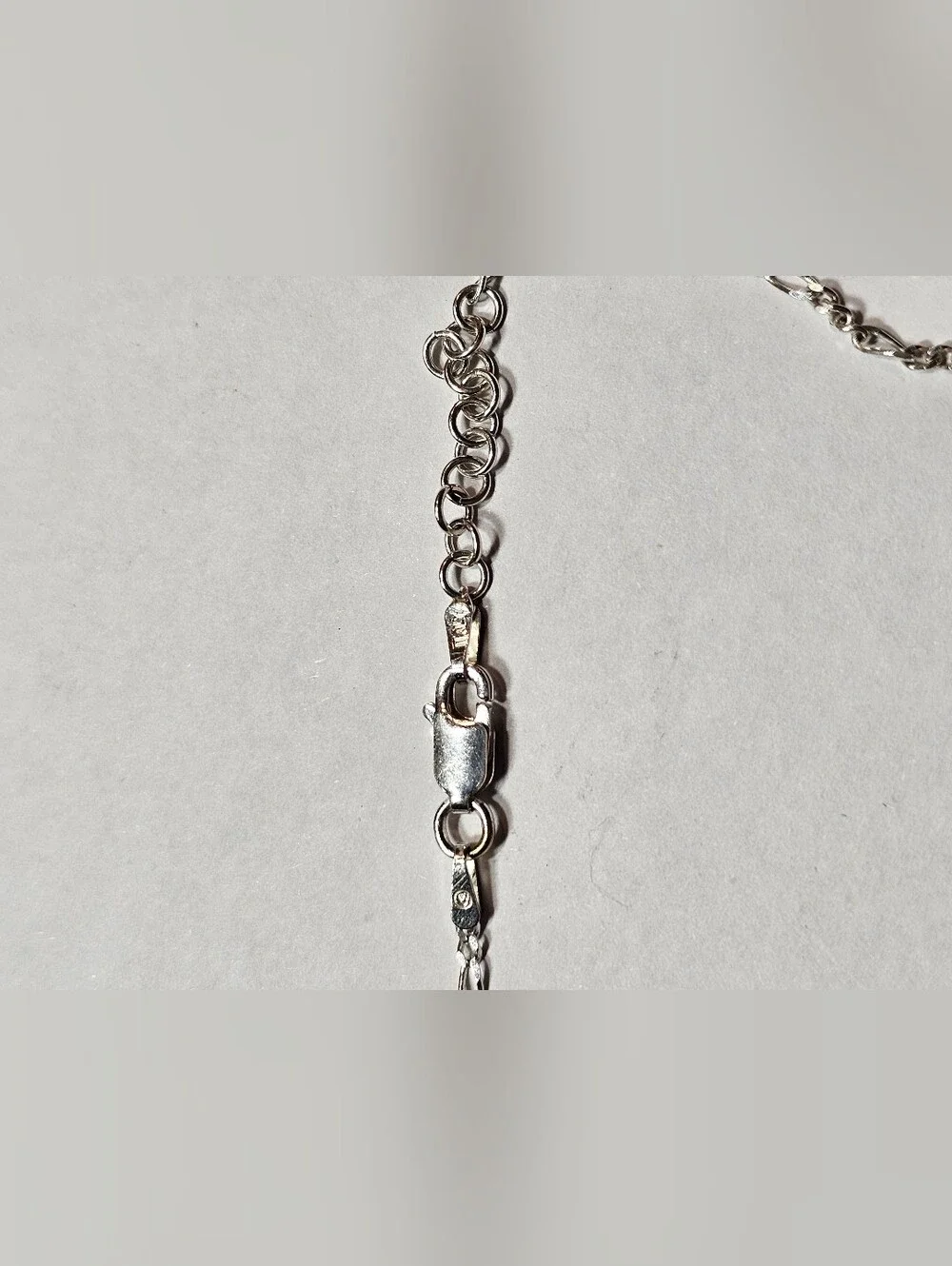 Vintage Sterling chain with Beautiful handmade Glass art Pendant